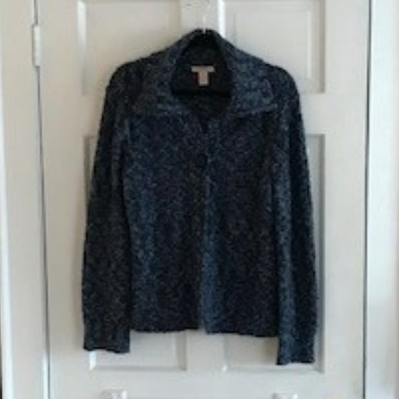 Marled Blue & Tan Ponsesa Cardigan Sweater - Picture 2 of 5